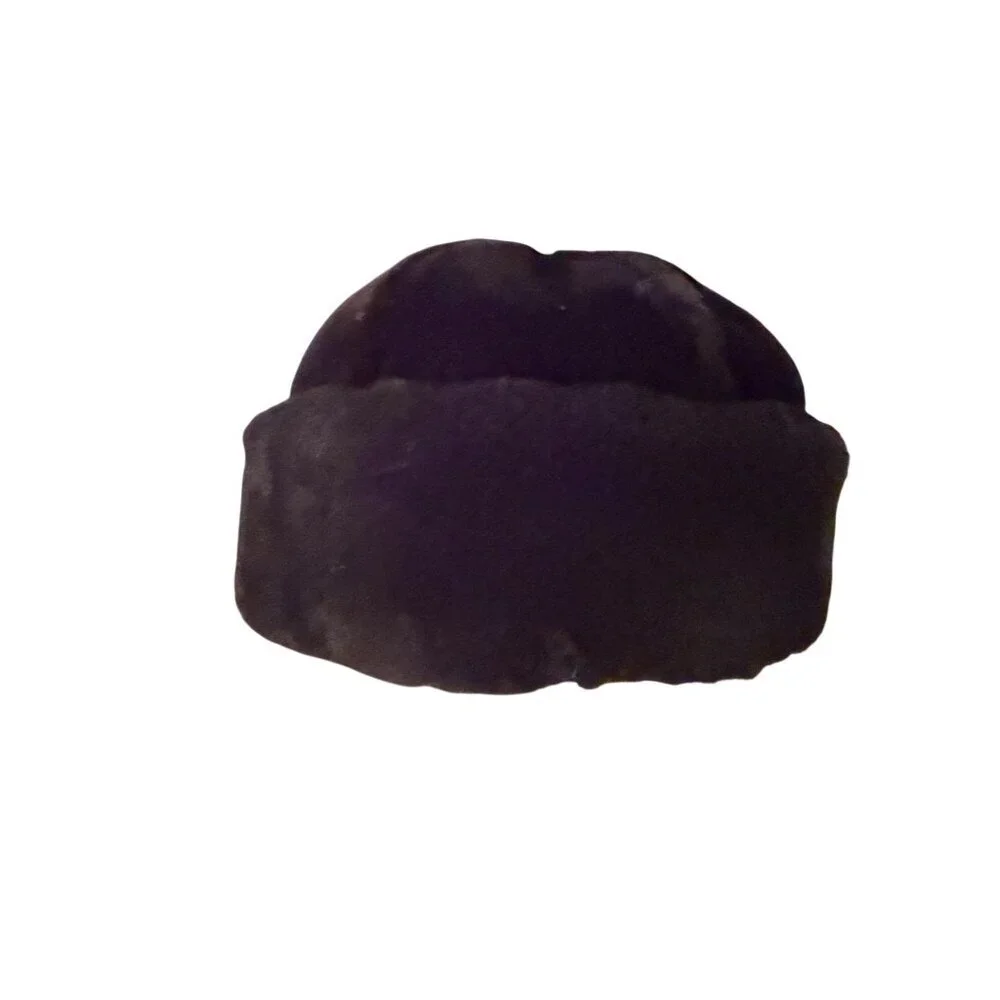 Surell x Saks Fifth Avenue Womens Shearling Fur Snowball Hat Size XL Black